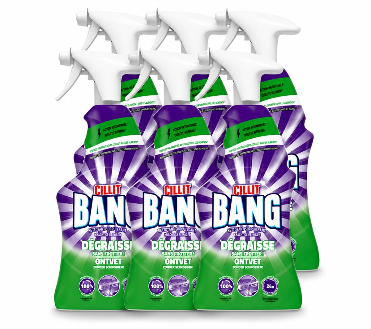 6 x Cillit Bang – Schoonmaakspray – Universal Ontvetter – 750 ml - Voordeelverpakking - 6 stuks