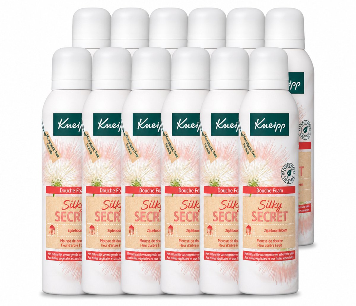 12 x Kneipp - Douche schuim - Silky Secret - Zijdeboombloesem - 200 ml - Voordeelverpakking - 12 stuks