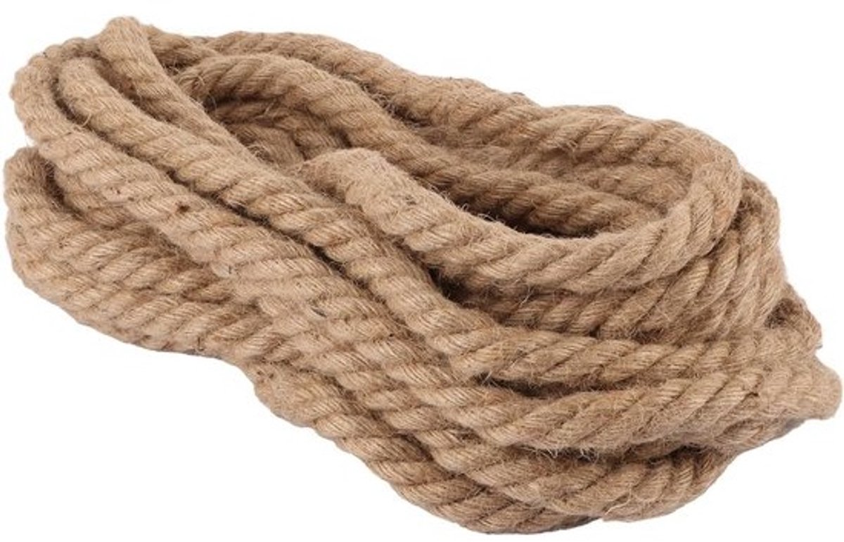 Natuurlijke Jute Touw 20 mm 12 m - 4 Strengen Decoratief Touw voor Tuin, Creatieve Klussen en DIY Decoratie