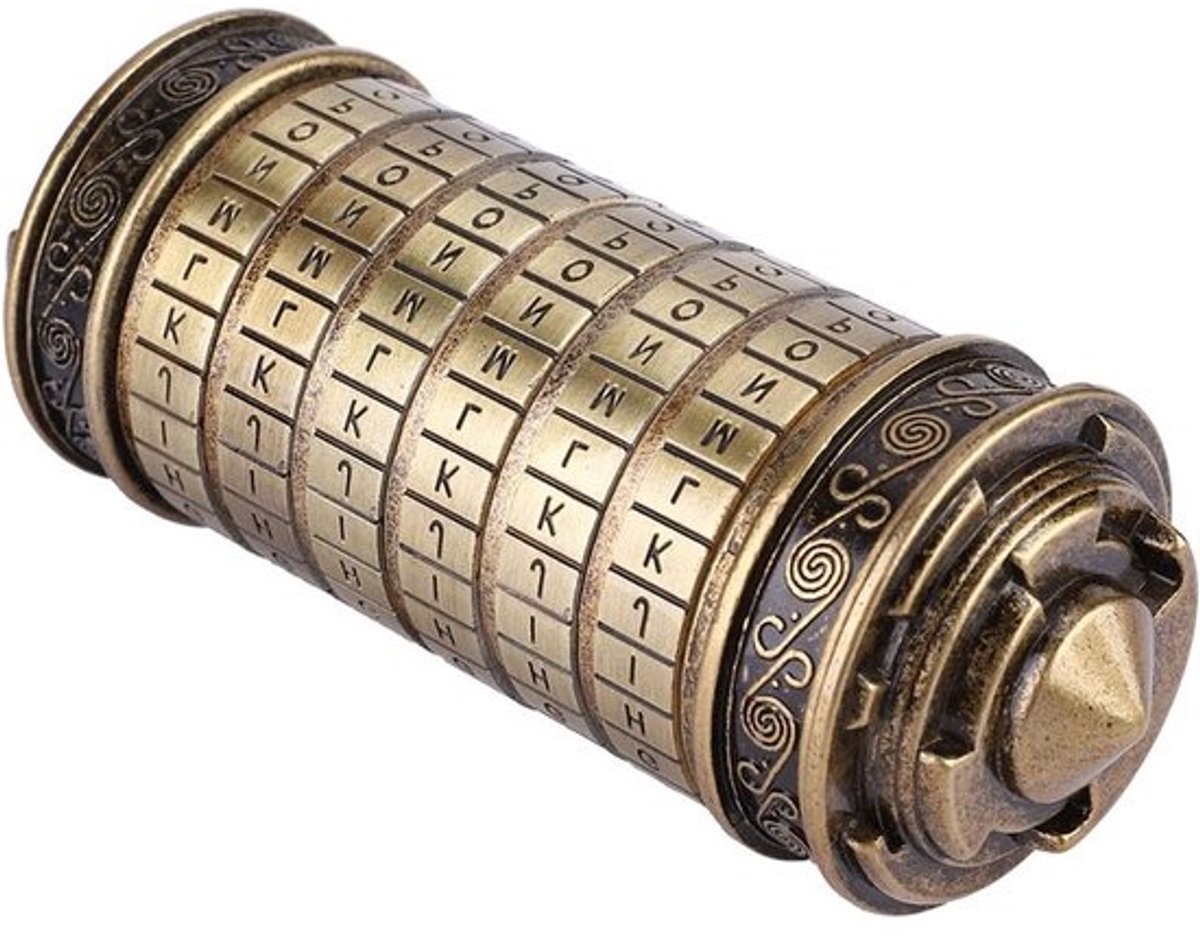 Retro puzzelbox met cryptex slot van metaal voor het bewaren van notities, sieraden en sleutels - perfect cadeau voor jouw geliefde