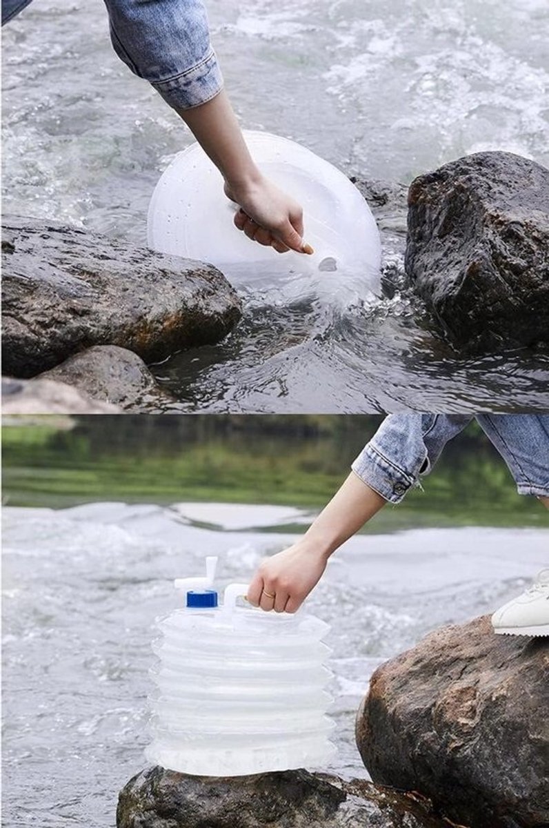 Dailygoods - Watercontainer 15L - Opvouwbaar - BPA-vrij - Draagbaar - Campingwatercontainer - Met kraan - Milieuvriendelijk - Waterdrager