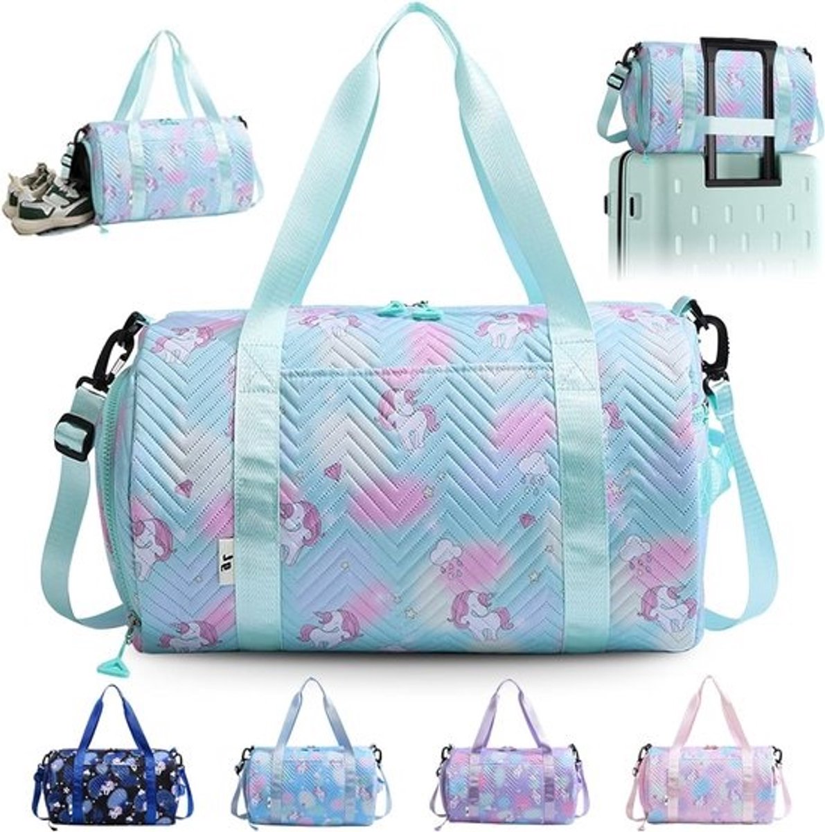 Unisex Sporttas voor Yoga en Training, Kleine Unicorn Sporttas voor Actieve Lifestyle