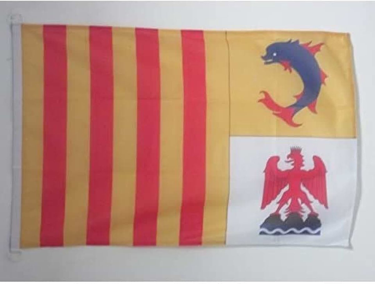 Bootvlag Provence-Alpes-Côte d'Azur 45x30 cm Plastic Ringen | Buiten en nautisch gebruik bootvlag weerbestendig met dubbel gestikte naden en verstevigde randen met kunststof ringen