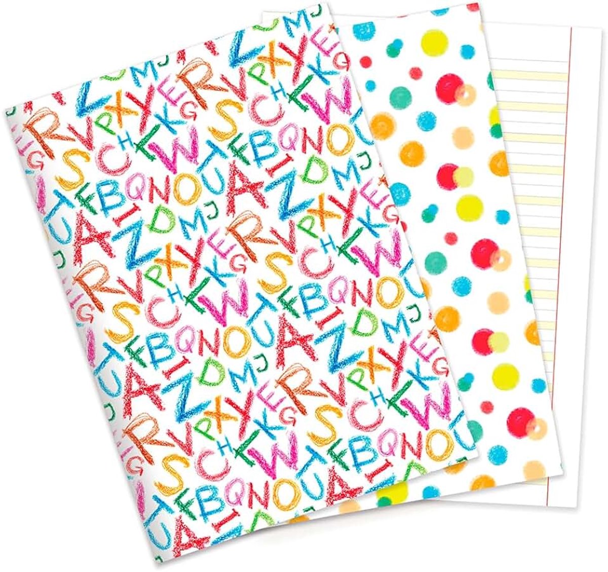 Schriften met geleide liniatuur van 0,5 cm, Italiaans papier met hoog gramgewicht, ideaal voor netjes schrijven, school of dagelijks gebruik, versierde omslag, Made in