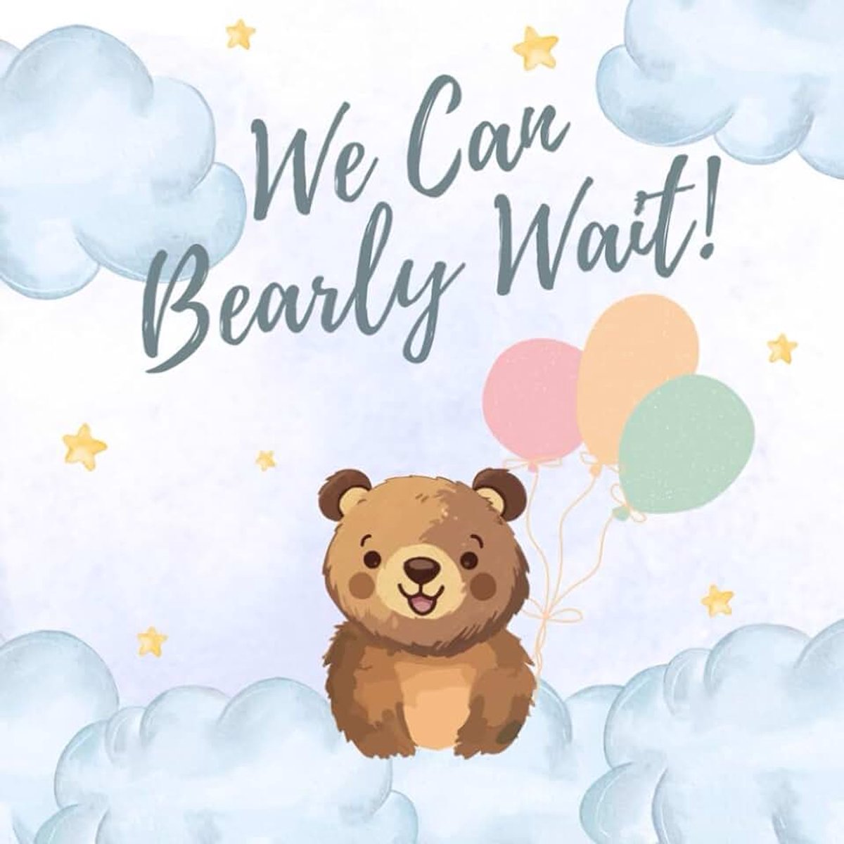 Bearly Wait: Gender Neutral Baby Shower Guest Book: Baby Shower Guest Book: Bear Gender Neutral Guestbook for Newborns with Birth Predictions, ... Gift Tracker Log | Bear & Clouds Cover Des