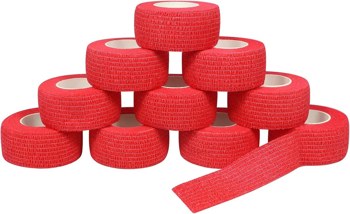 10 rollen vingerpleisters zelfklevend verband elastisch verband 2,5 cm x 4,5 m waterdicht zelfklevend hechtverband cohesive fixeerverband pleisterverband huisdier vetwrap voor eerste hulp sport
