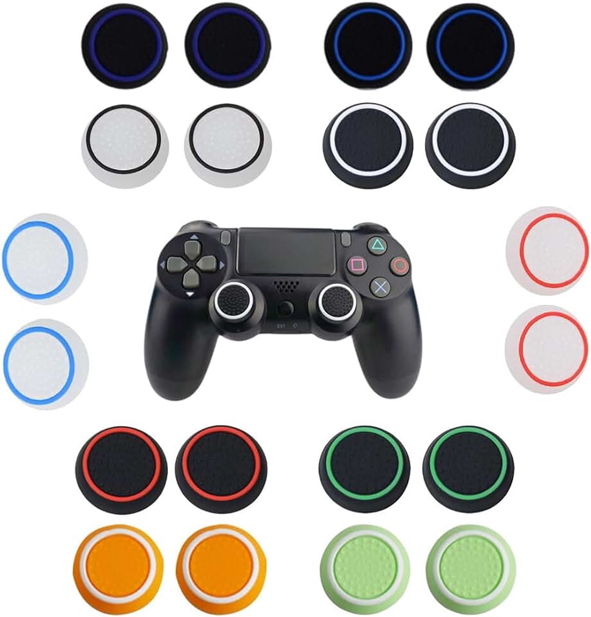 Joystick-doppen van siliconen, 20 stuks, grip en bescherming, Thumbstick bescherming, joystick, compatibel met controller, verschillende kleuren