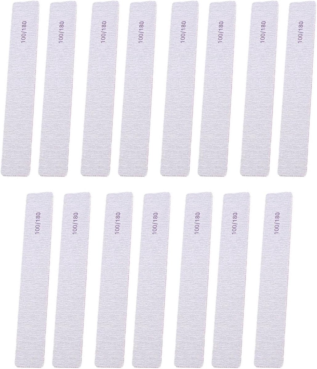 Nagelvijlen en nagelvijlen, 15 stuks 100/180 Grit Manicure Sticks, 2-weg nagelbuffer voor thuis, salon, professionele en doe-het-zelf nagelverzorging