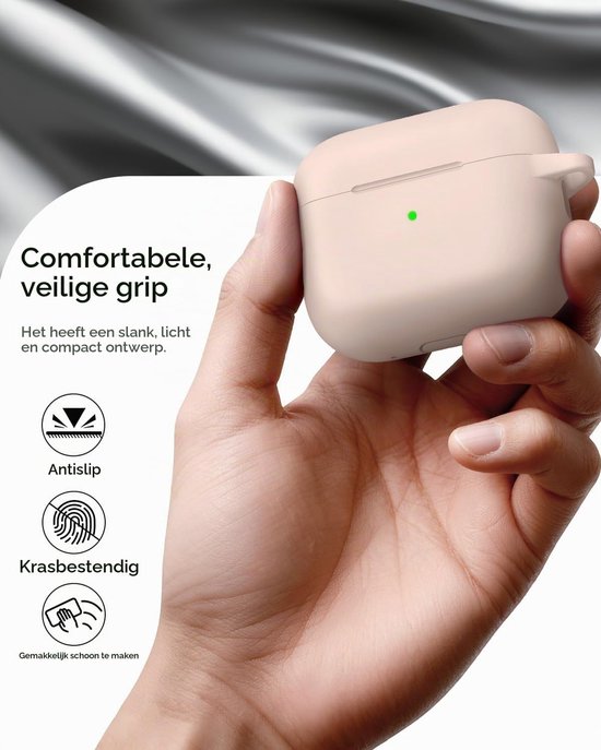 Siliconen voor AirPods Pro 3 Hoes, A9-Sandy Pink — afbeelding 2