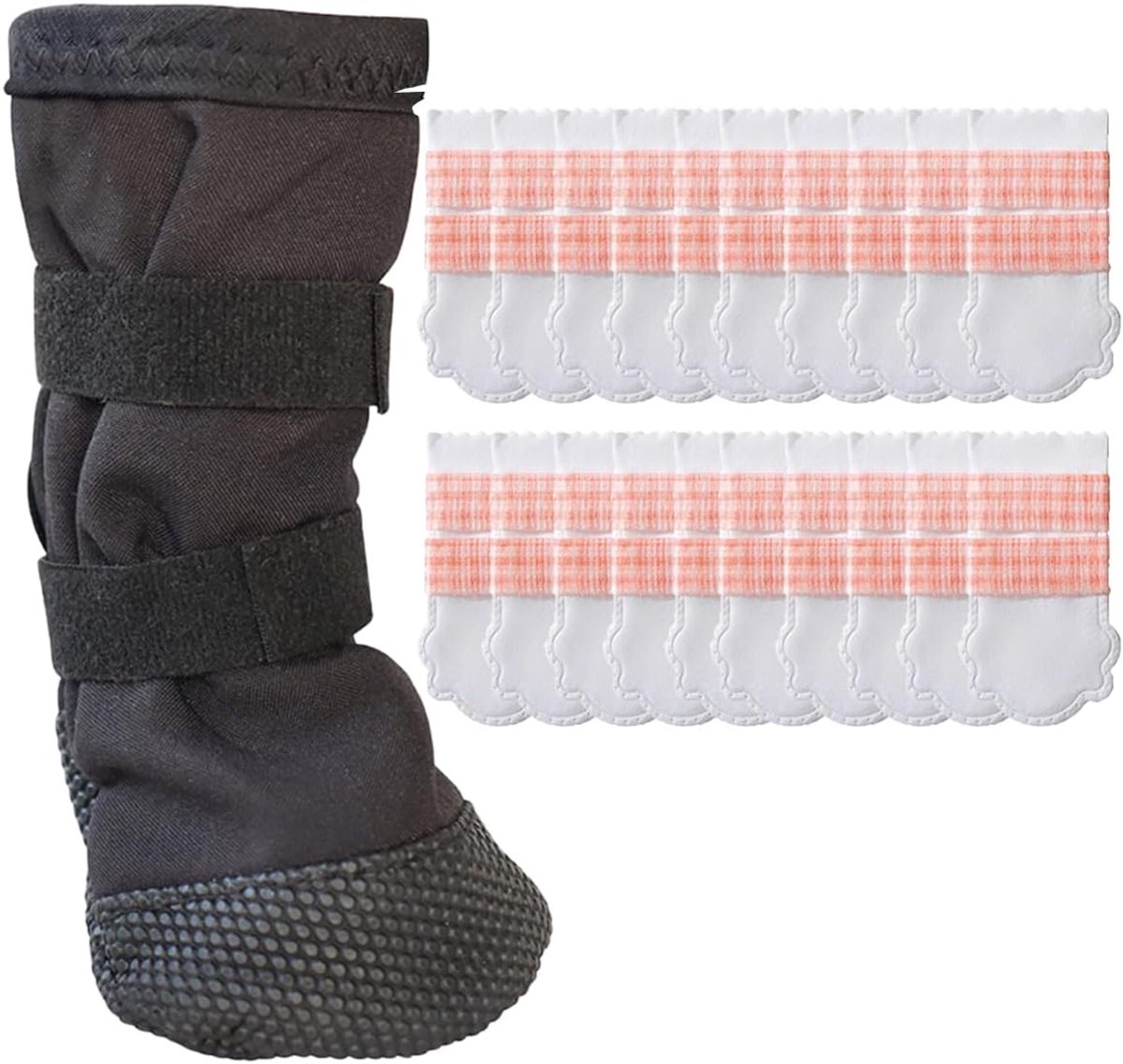 Schoenen met 20 stuks wegwerpsokken voor honden, antislip, voor honden, outdoorschoenen, waterdicht, voor outdoor-activiteiten, wonden (L)