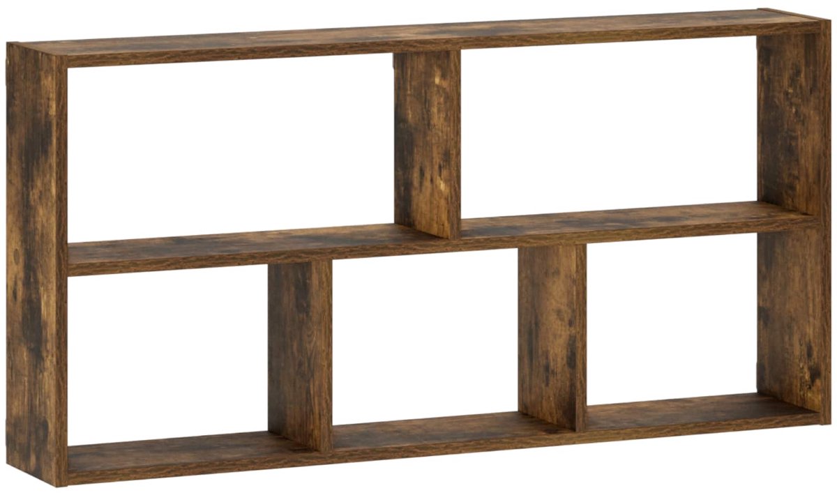 vidaXL Wandplank - Gerookt - eiken - 102 - x - 17 - x - 50 - cm - Bewerkt - hout
