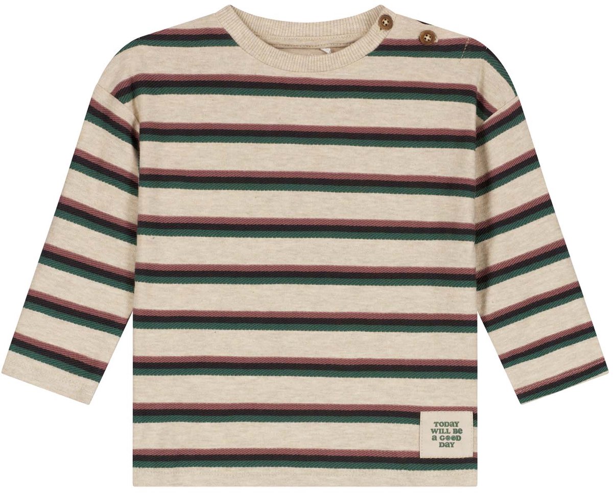 PrÃ©natal peuter shirt - jongens - Dark Brown Melange - Maat 122