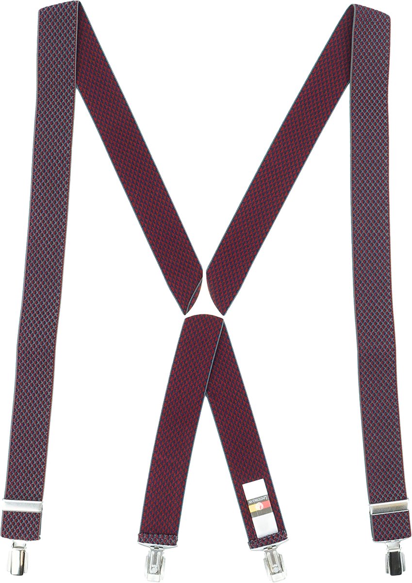 LINDENMANN heren bretels X-vorm - rood mini dessin