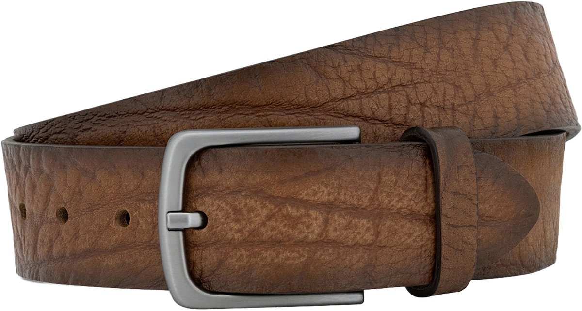 LINDENMANN leren heren riem - bruin