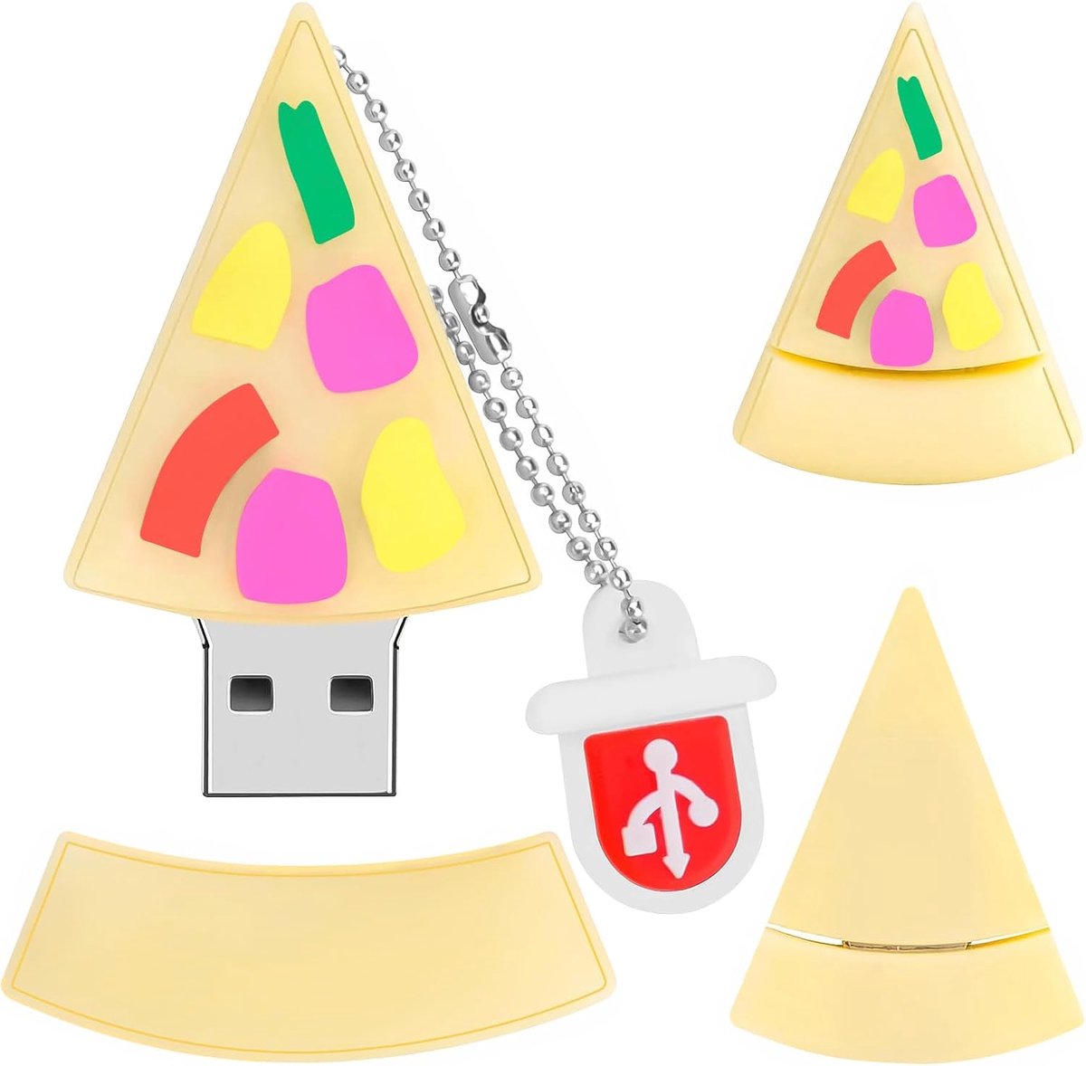 64 GB USB Flash Drive Pizza-vormige, BorlterClamp Nieuwigheid USB Drive Thumb Drive Memory Stick voor externe gegevensopslag