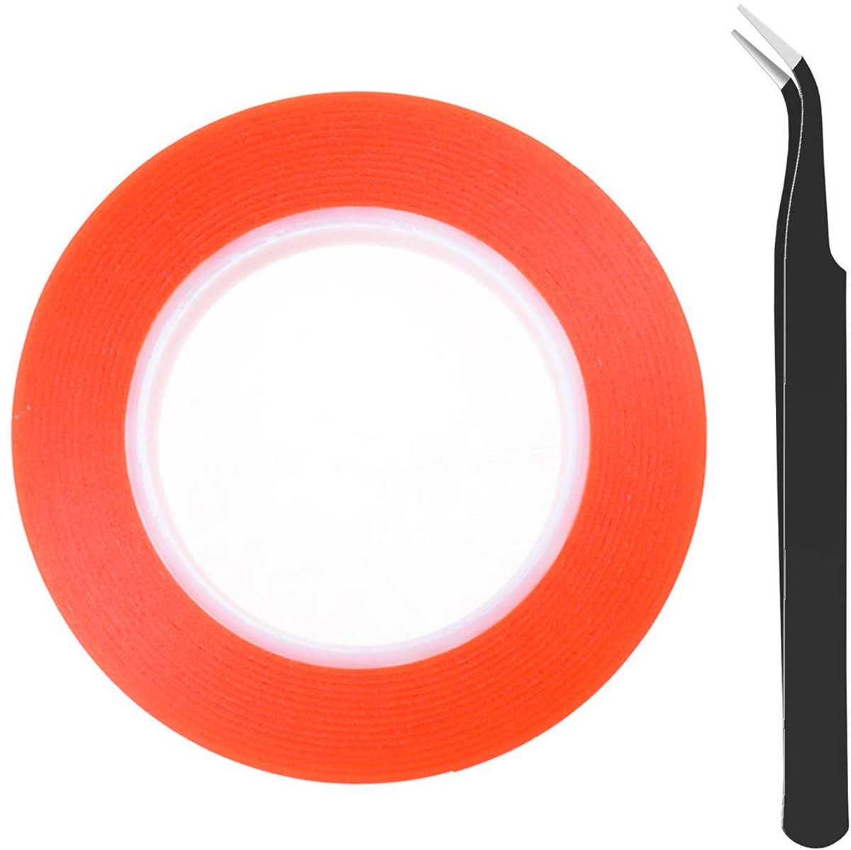 Plakband, 2 mm x 25 m, sterke hechting, acryl, transparant, voor elektronische reparatie van iPhone, iPad, Samsung mobiele telefoon, tablet, LCD + pincet