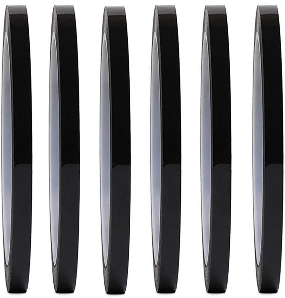 6 rollen grafische kunst dunne tape, zelfklevende kunstenaarstape, rastermarkeringstapes, whiteboard roostertape, droogwistape, 65,8 meter per rol (zwart, breedte: 3 mm)