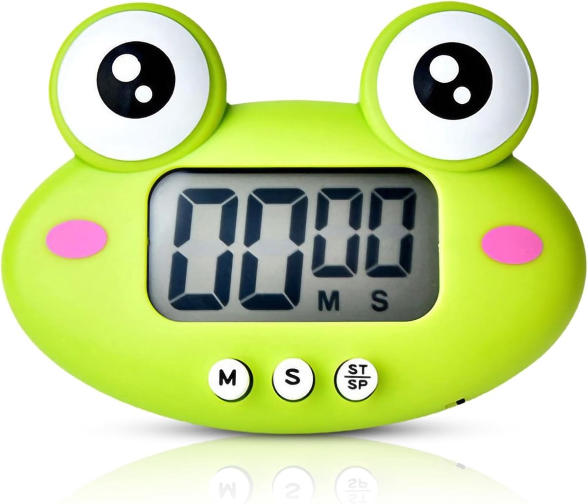 Cartoon Dieren Digitale Timers, Countdown Timer Kid Timers Lcd-scherm Magnetische Keuken Timer met AAN/Uit Schakelaars voor Keuken Koken Bakken Accessoires(Groente)