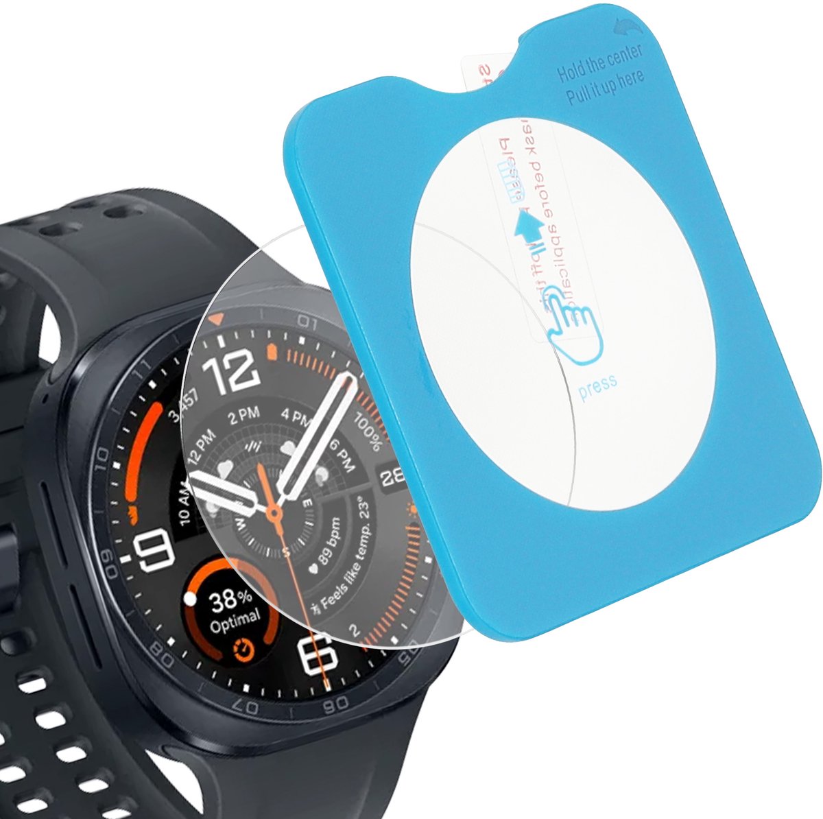 kwmobile 2x smartwatch screenprotector geschikt voor Samsung Galaxy Watch Ultra 2 (2026) - Protector sporthorloge krasbestendig - Transparant met aanbrengtool