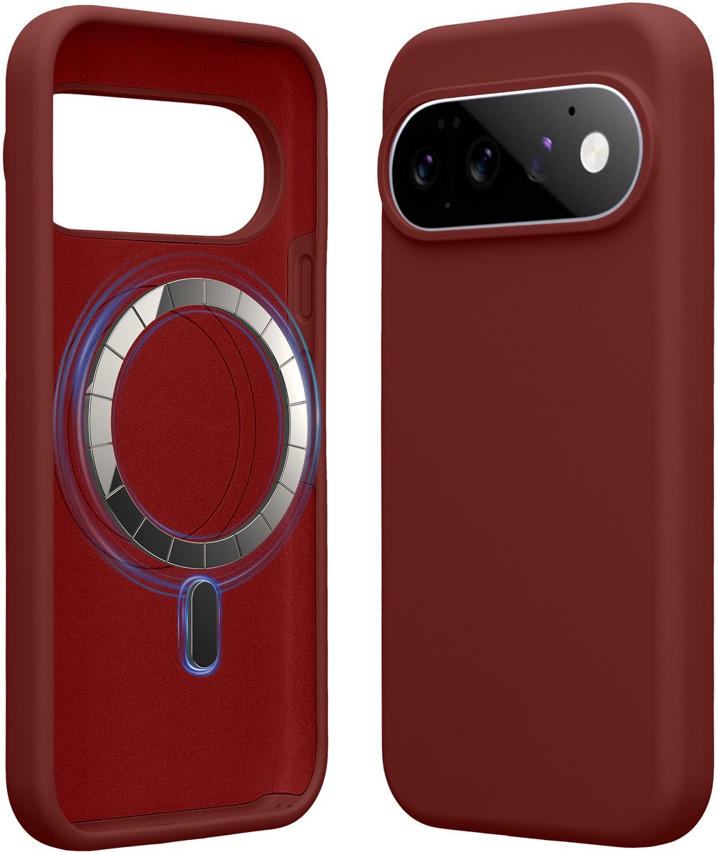 kwmobile telefoonhoesje geschikt voor Google Pixel 11 / Pixel 11 Pro - Hoesje met magneet compatibel met MagSafe - Smartphone case in wijnrood