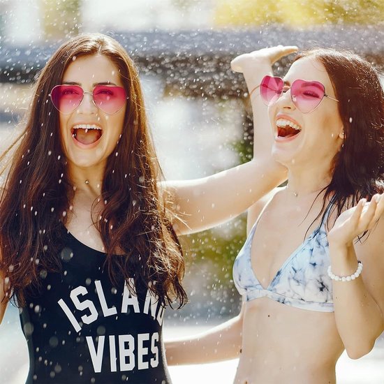 2 paar hartvormige zonnebril, hippie-zonnebril, hartvorm, roze hartbril, hippie-feestbril, voor kinderen, mannen en vrouwen — afbeelding 5