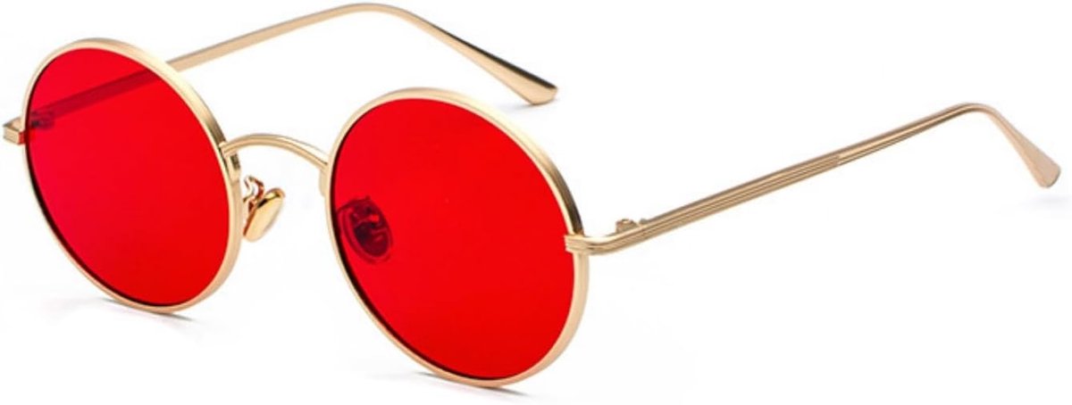 ronde zonnebril dames heren vintage hippie goud