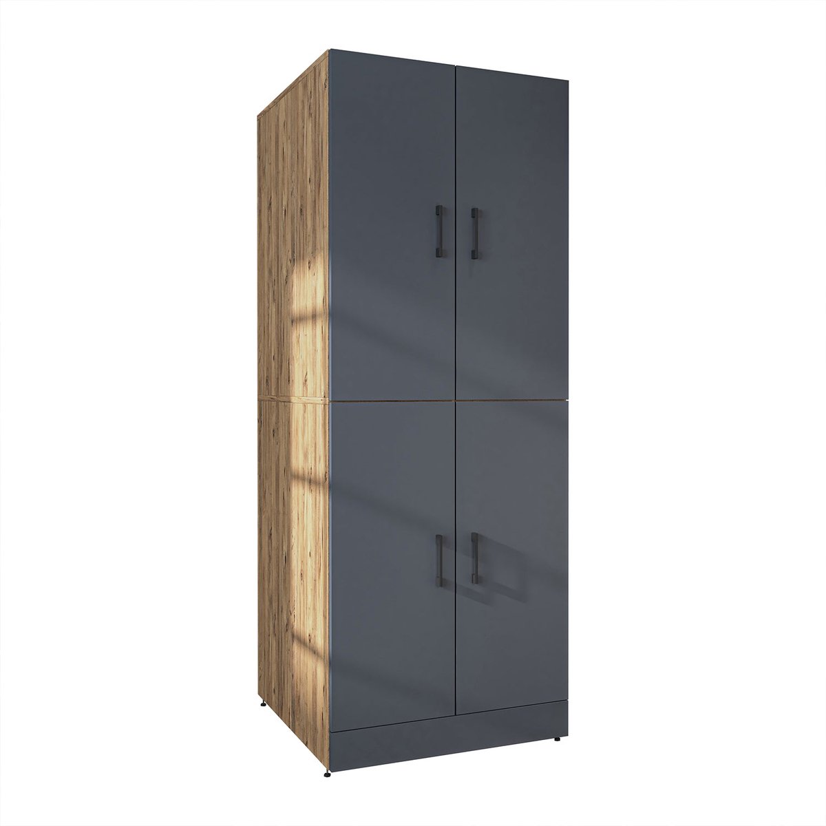 Roomart DORA-II Wasmachine Ombouwkast 70x186 cm - Antraciet Eiken