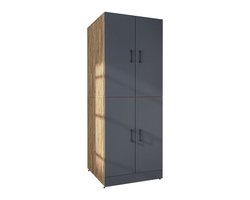 Roomart DORA-II Wasmachine Ombouwkast 70x186 cm - Antraciet Eiken