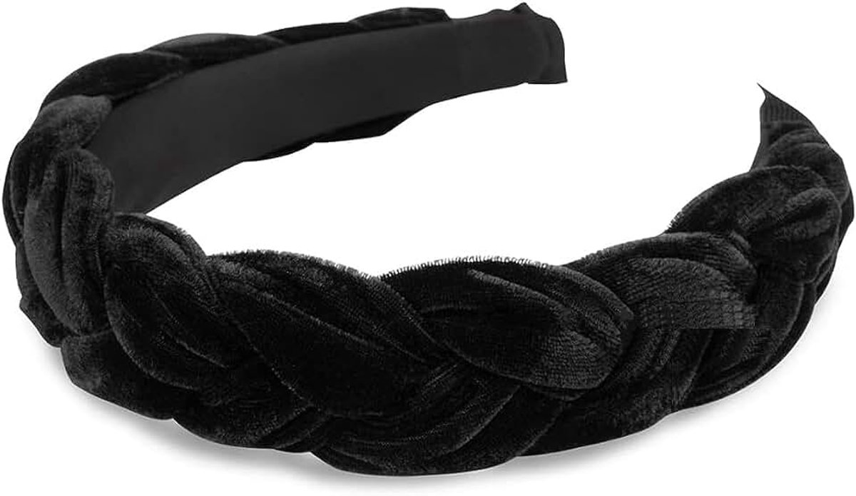 Fluwelen haarband, gevlochten hoofdband, brede haarband vintage gevoerde haarband, voor doe-het-zelf styling, hoofdtooi