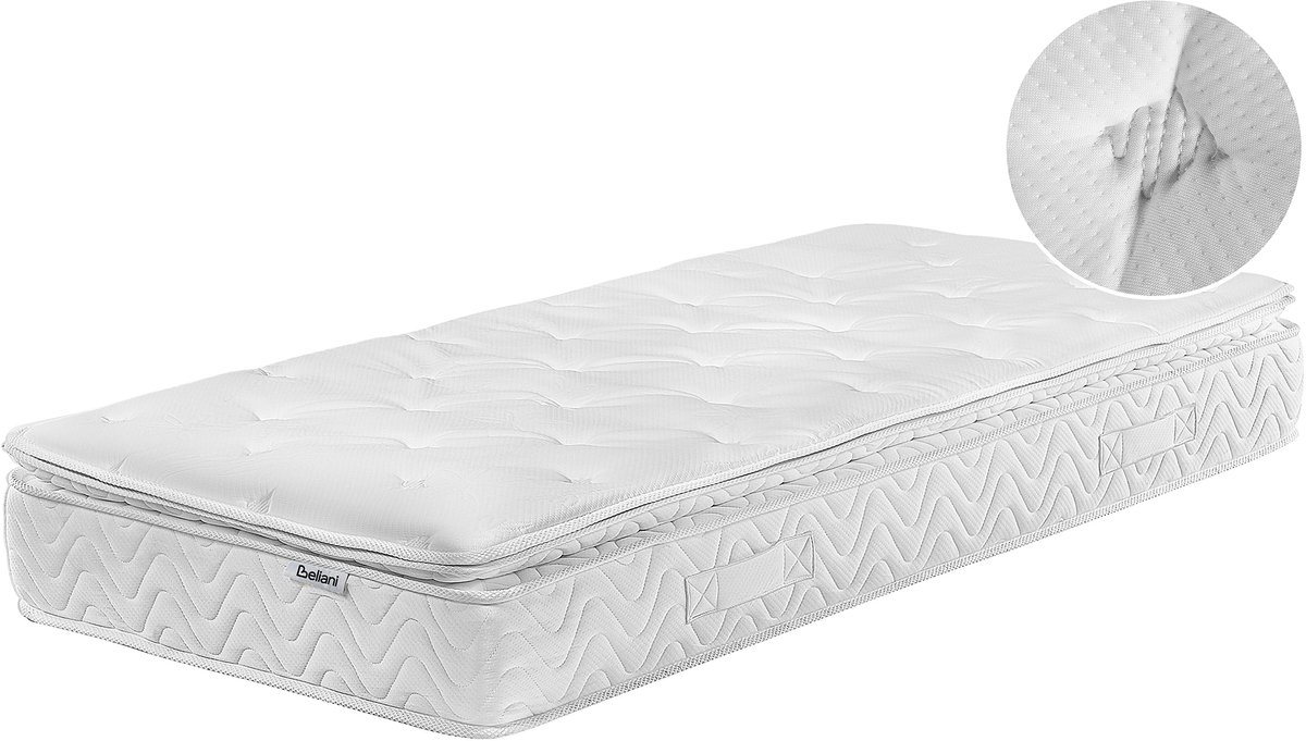 Beliani LUXUS - Pocketveringmatras - Crème - 90 x 200 cm - Polyester Beige