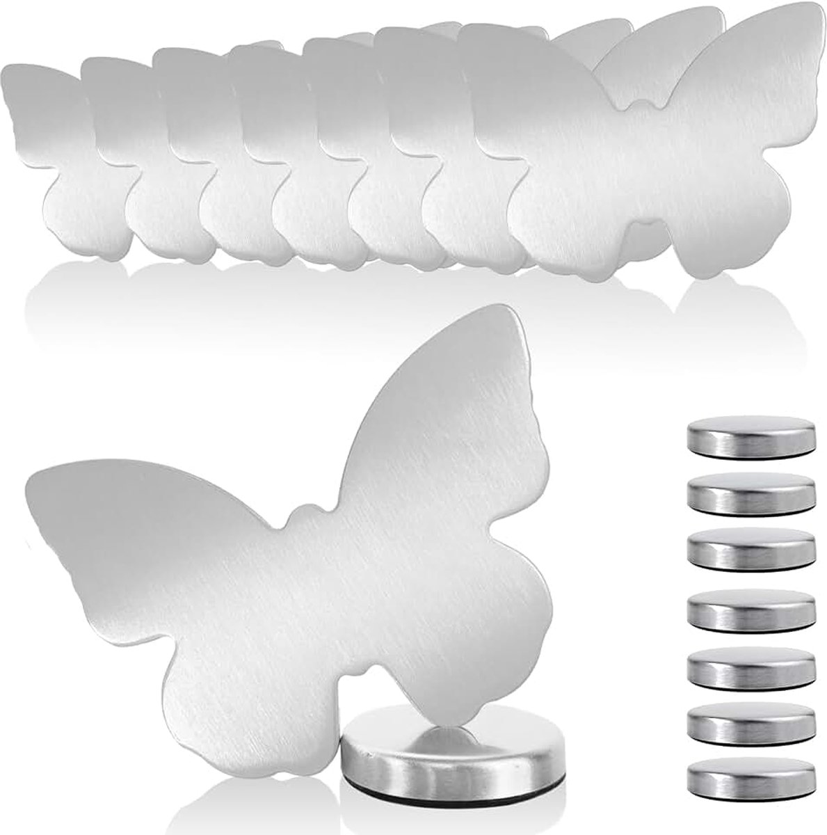 8 stuks magnetische tafelkleedgewichten | Extra zwaar roestvrij staal, tafelkleedhouder voor camping, bruiloft, tuin, picknick (vlinder)