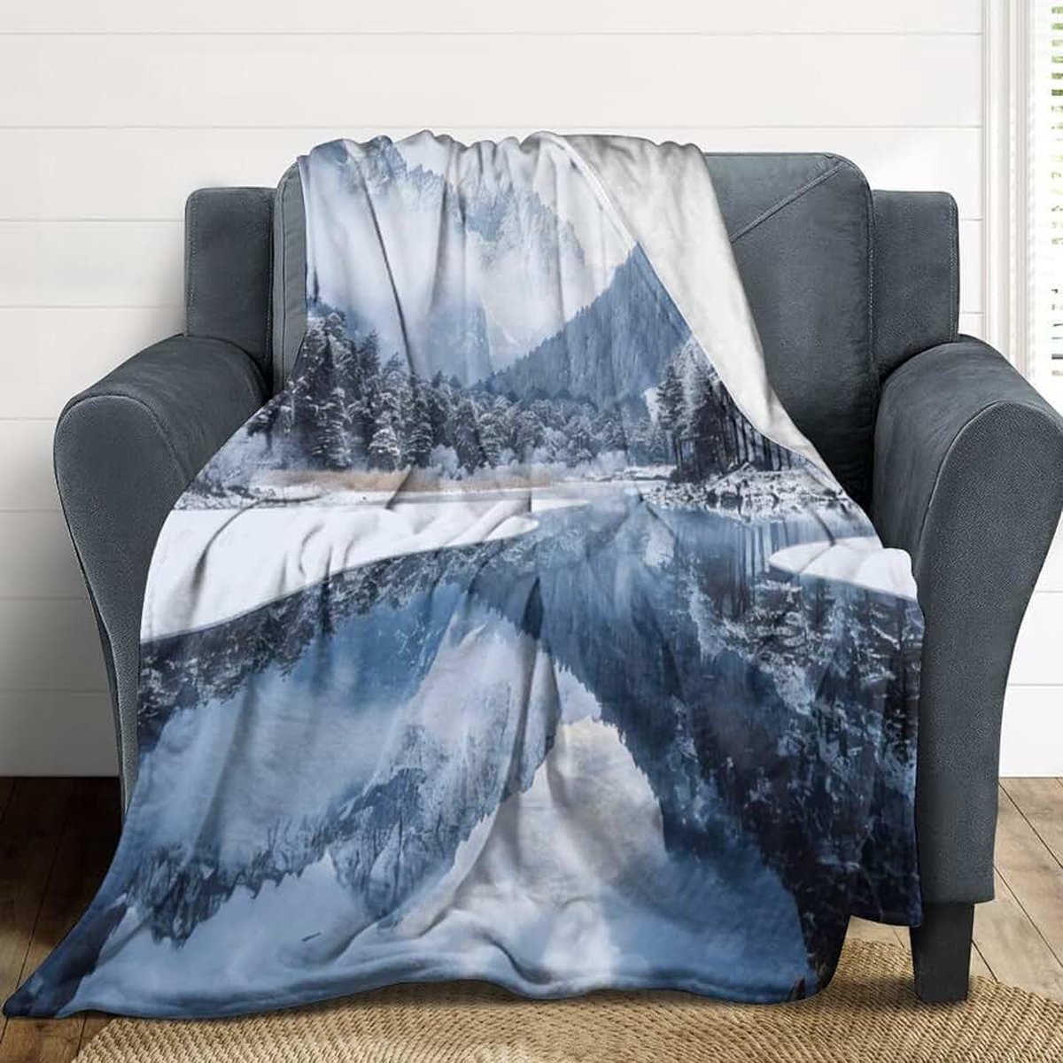 Waldberg flanellen deken, bedrukt, superzacht, microvezel, warm, wollig, cadeau woondeken, sprei, bankdeken, bedsprei