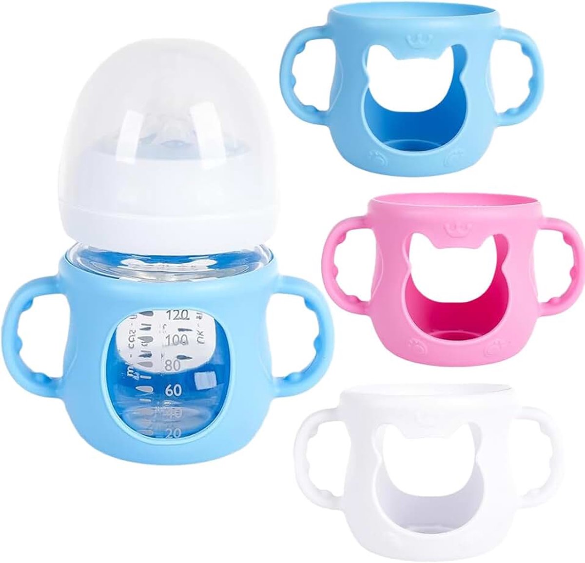 Avent Natural-babyflessen van glas, babyflesbescherming, onbreekbare babyflessenhouder, accessoires buitendiameter meer dan 5 cm voor fles (M)