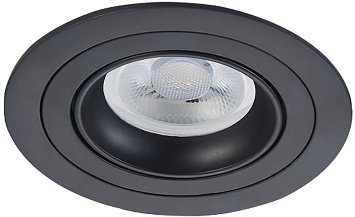 Platte inbouwspot Ralph rond zwart - 4000K - dimbaar - 30° kantelbaar