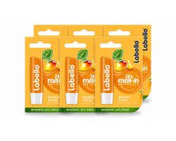 Labello 6 x – Lippenbalsem -- Mango Shine – 4,8 g - - 6 - 6 stuks