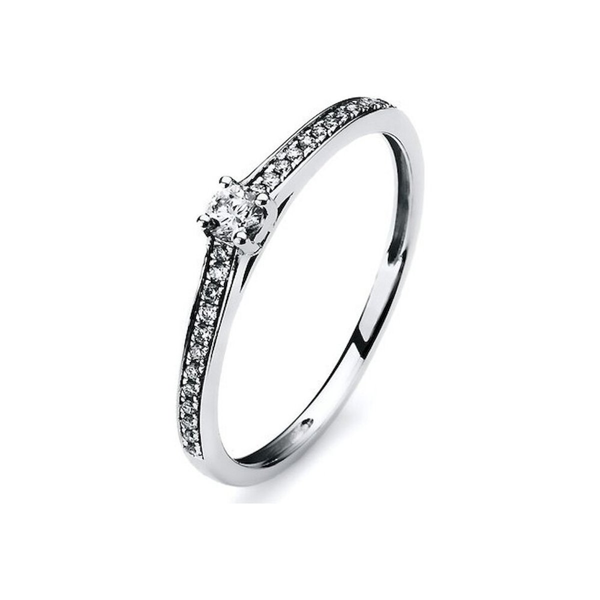 Diamantring 585/witgoud 0.16 ct.