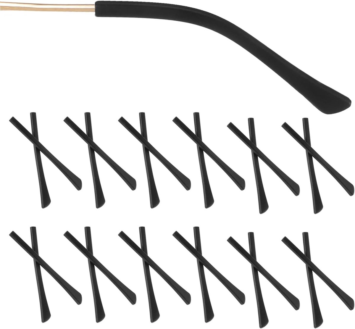 Siliconen oordopjes voor brillen, antislip coating, zachte en comfortabele pasvorm, universele brillenhoezen voor zonnebrillen en leesbrillen, 12 paar