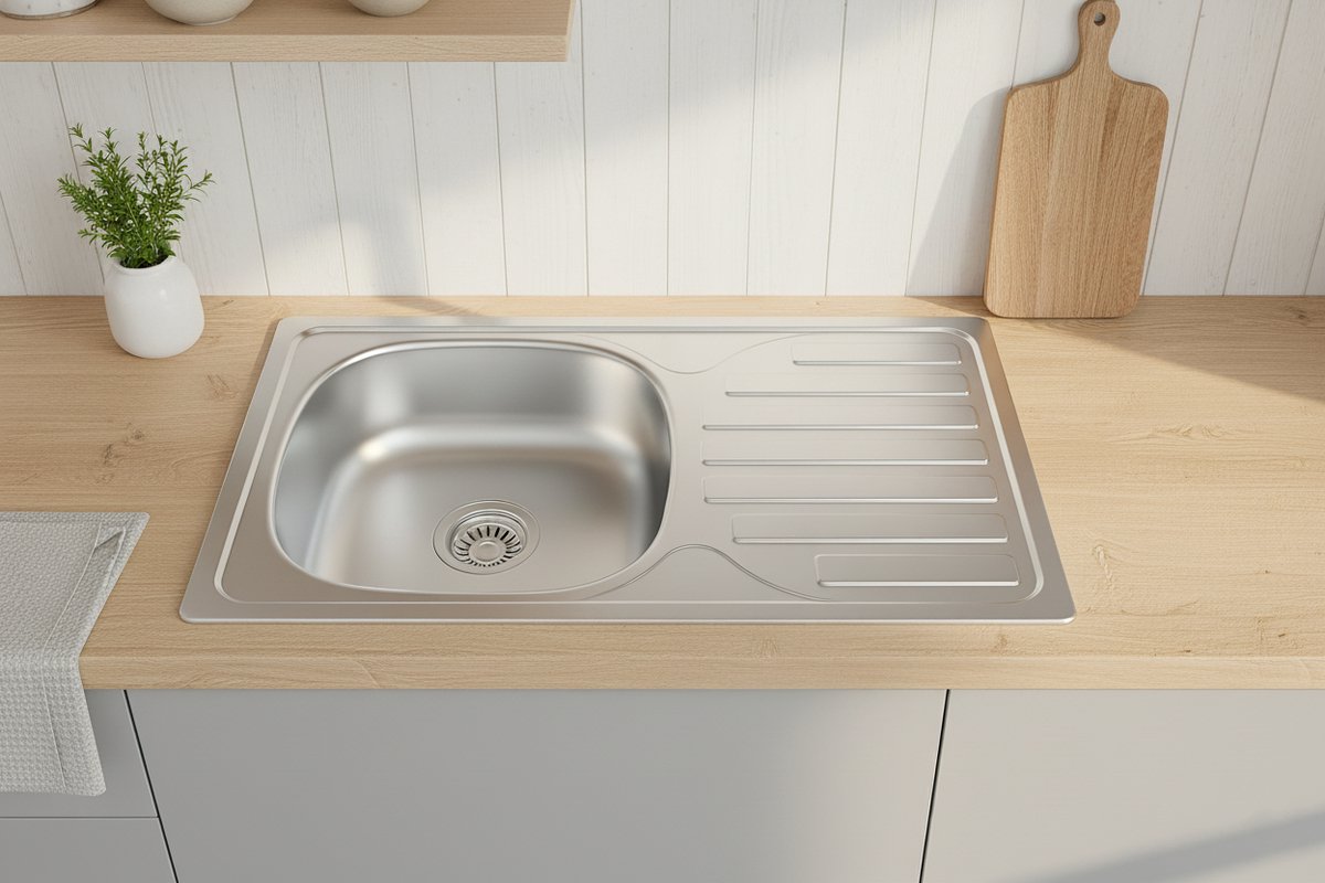 FAIZEE HOME RVS Spoelbak Keuken – Inbouwspoelbak Zilver – Diverse Maten en Modellen 76x43,5 cm Zonder kraan