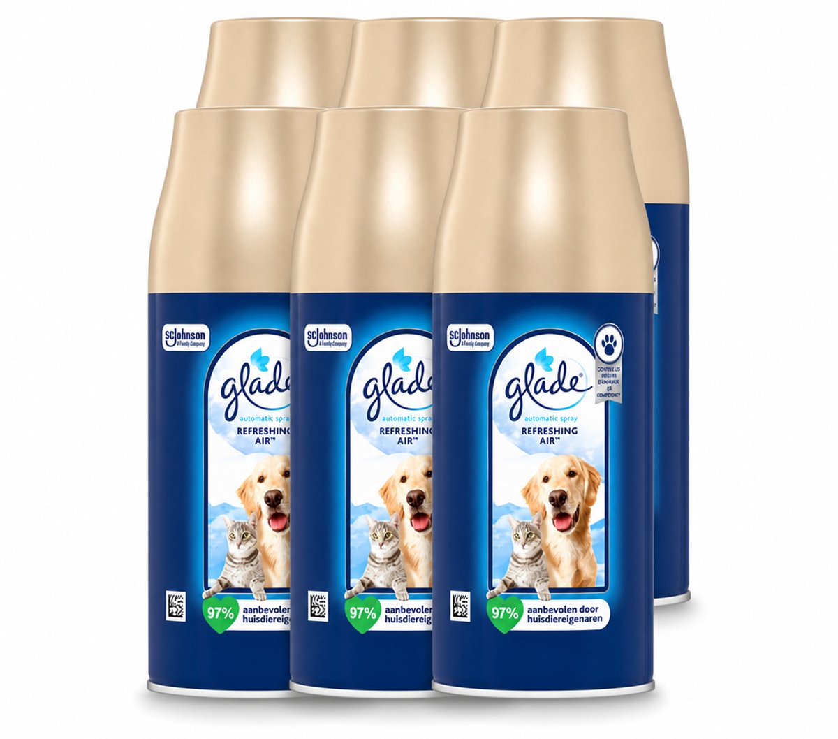 6 x Glade – Automatic Spray Navulling – Refreshing Air Huisdieren – 269 ml - Voordeelverpakking - 6 stuks