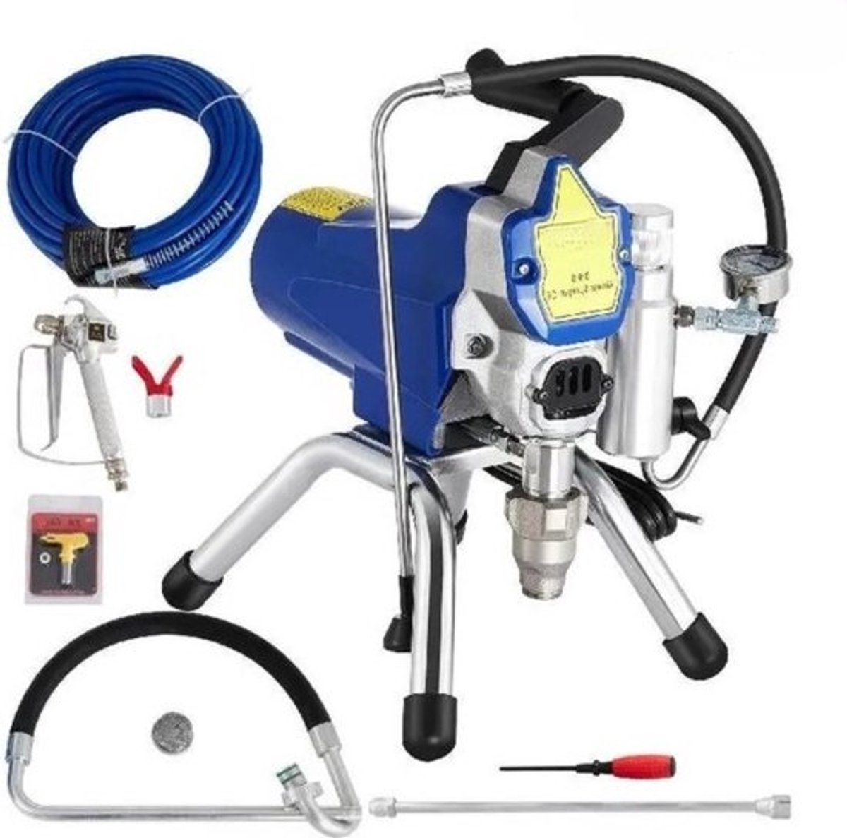 - Airless - Spuitmachine - Verfpistool - Verfspuit - 2200W - Blauw - Professionele