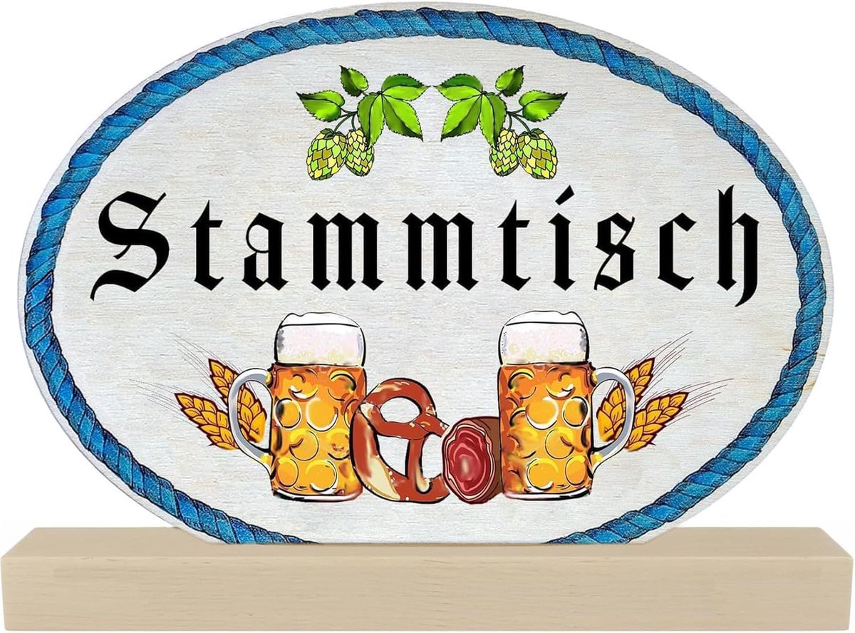 - houten decoratief tafelstandaard Stammtisch Biergarten Gasthaus bierpul (19 cm)
