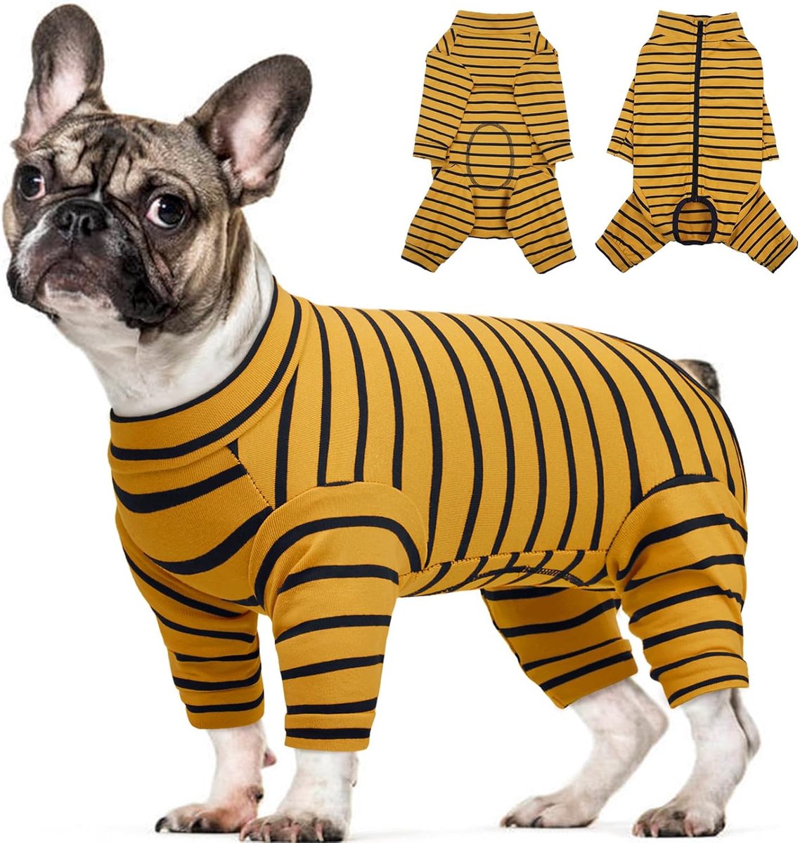 Onesie voor Honden, Herstelpak na Operatie, Vrouwelijk Lichaamspak, Eendelige Hondenpyjama voor Kleine en Middelgrote Honden, Geel