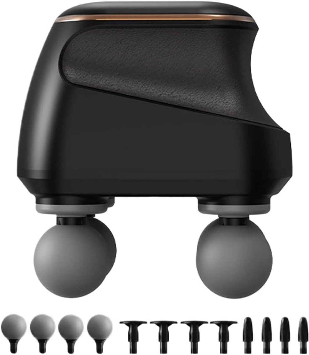 Elektrisch apparaat voor spiermassage, 5 standen, instelbare intensiteit - Draagbaar elektrisch spiermassageapparaat voor taille, armen, benen, schouders en nek - zwart
