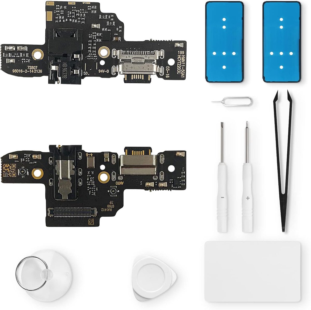 Vervanging voor Xiaomi Poco M4 Pro Oplader Poort Microfoon Hoofdtelefoonaansluiting met Reparatie Kit