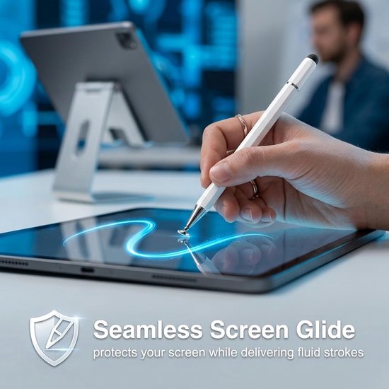 3 stuks tabletpen, 3-in-1 stylus voor tablet, universele stylus voor touchscreen, tablet met hoge gevoeligheid, precisie, voor tablets, wit — afbeelding 3