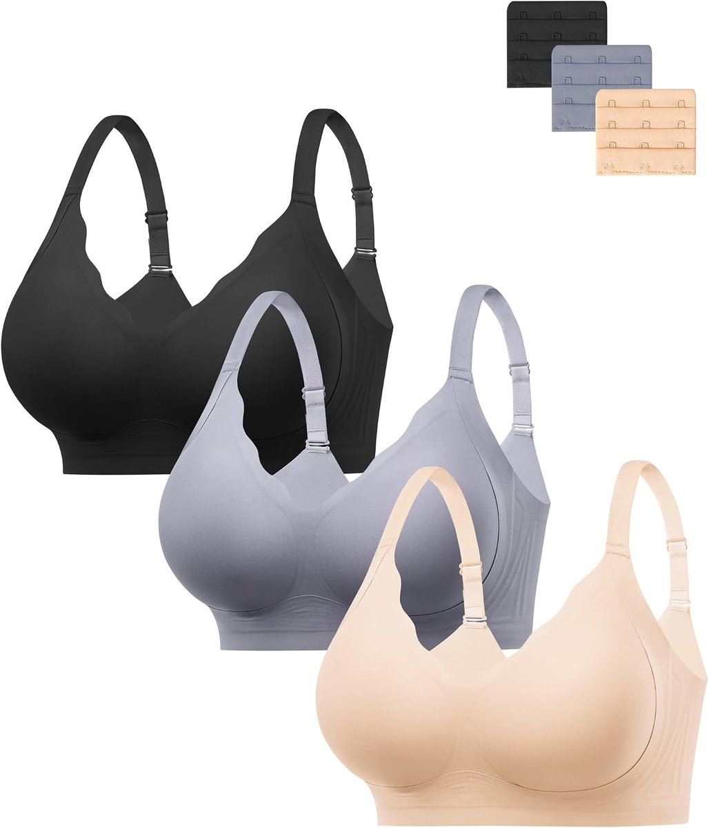 Beha zonder beugel voor dames, met vulling, comfortabel, minimizer, bralette, push-up beha, naadloos, met extra verlenging