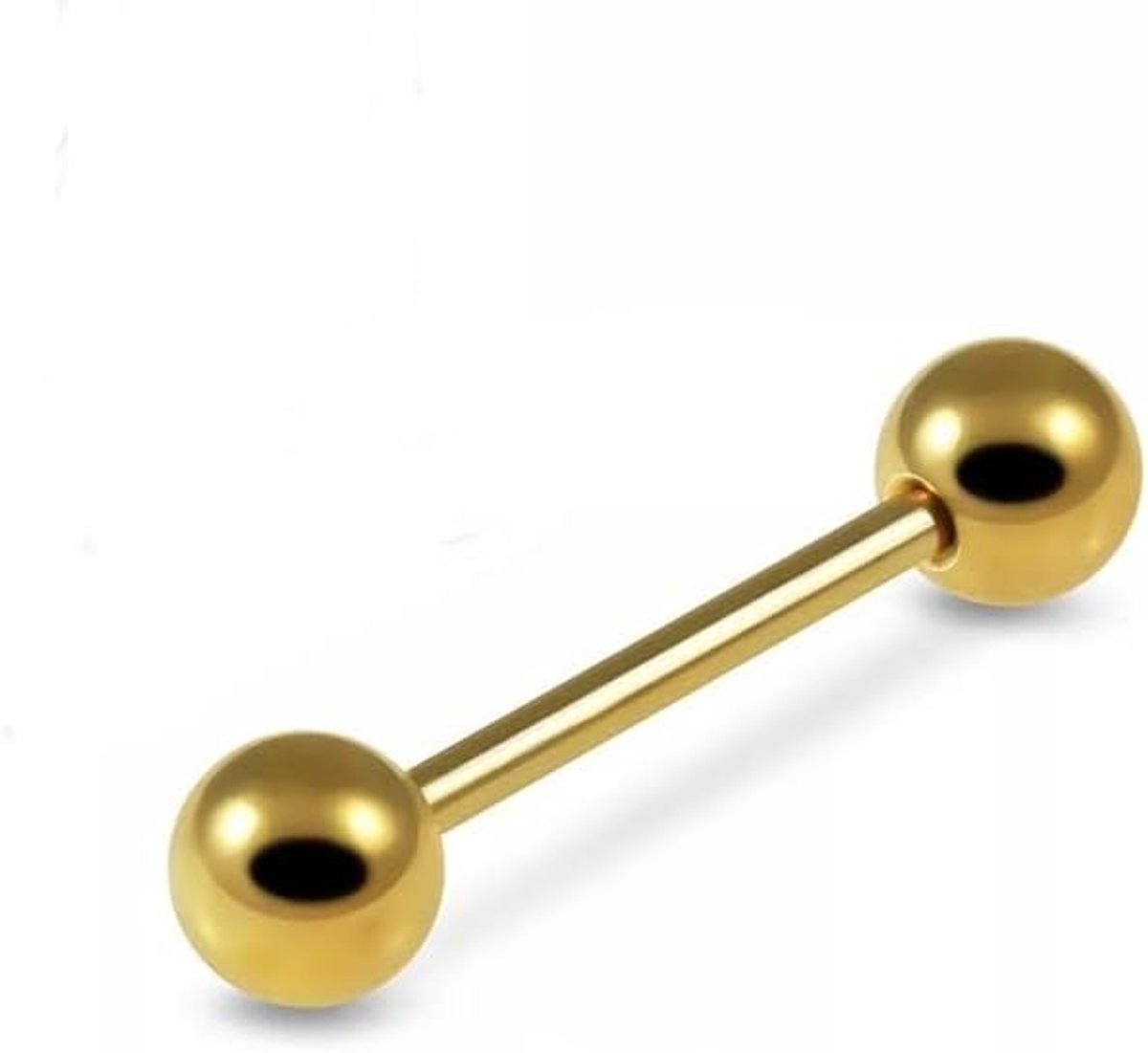 Barbell met binnendraad, echt 585 geelgoud, dikte: 1,2 mm, lengte: 8 mm, bol 3 mm, sieraden in online shop kopen, 46018-8