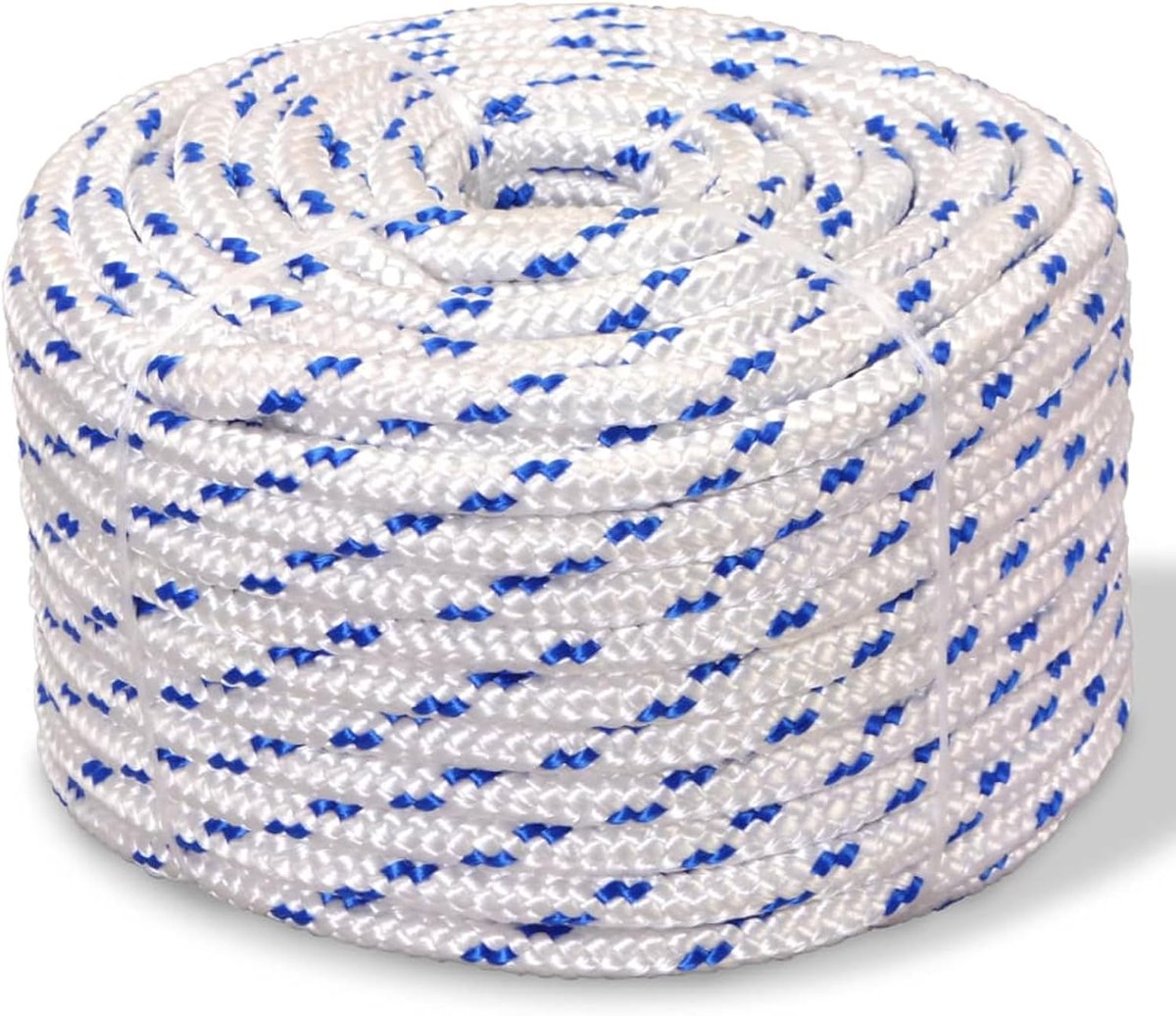 Touw 6 mm × 100 m, van polypropyleen, wit, 0% wateropname, robuust, duurzaam, voor bootaccessoires en maritieme toepassingen