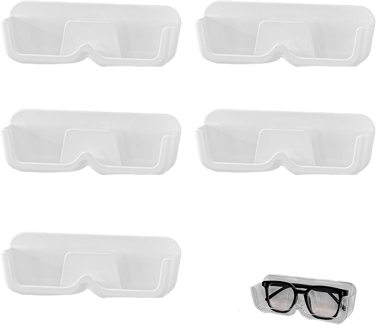 5 PCS Brillenhouder Muur, Brillenrek Transparant, Wand Brillenhouder, voor Het Ophangen van Glazen