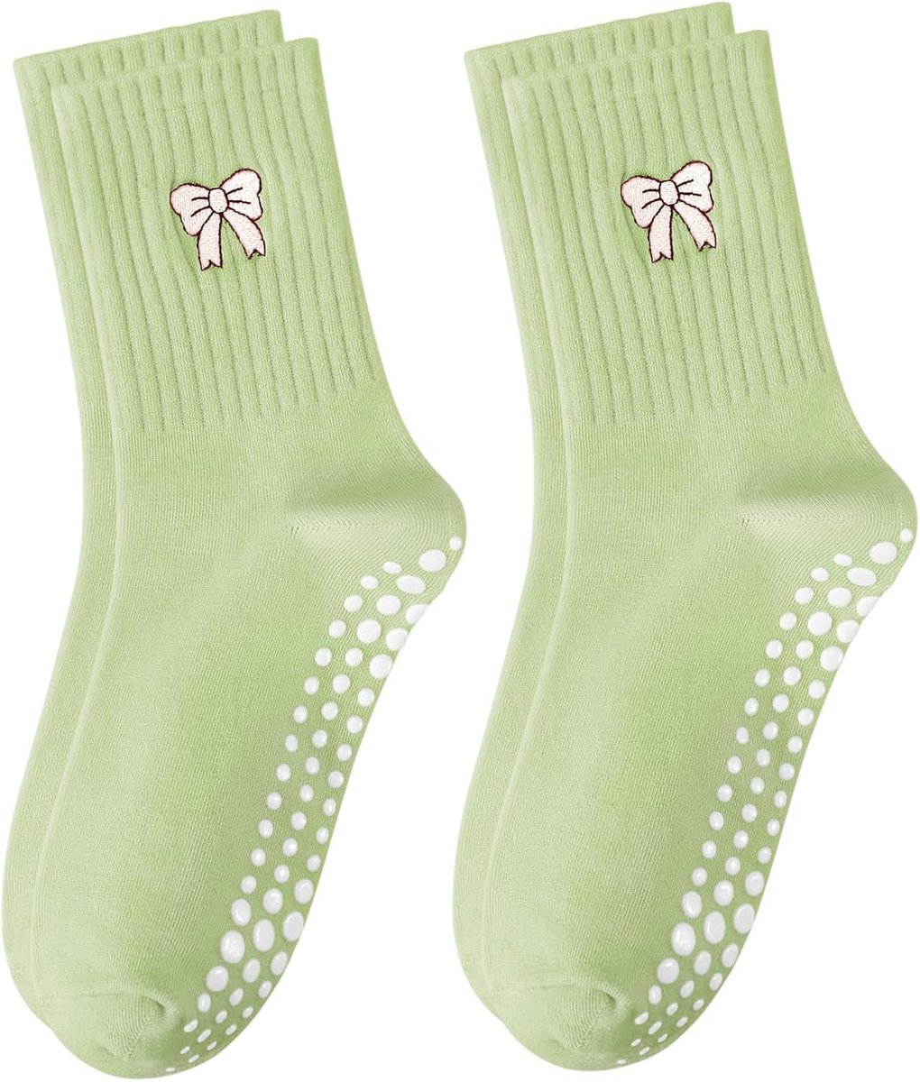 Sokken voor Vrouwen Aardbei Citroen Boog Yoga Antislip Crew Sokken voor Fitness, Ballet, Dans Workout